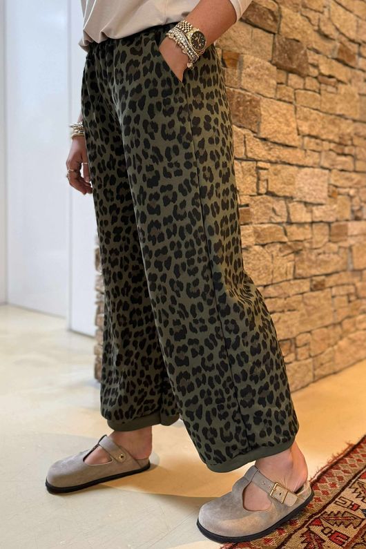 The Scamp Leopard Demi Bloom Pant Olive